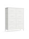 Chest of Drawers from Wood & Metal with 8 Drawers White with Fabric Lining 76.7x30x96.2cm