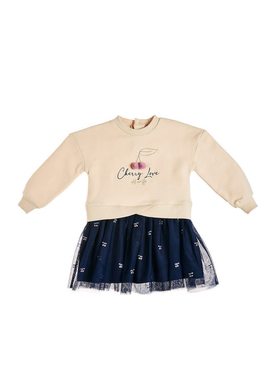 Girls Sweatshirt Long Sleeve Tulle Multicolour Dress