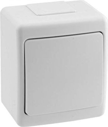 PAWBOL Waterproof Recessed Wall Switch One-Way with Frame White