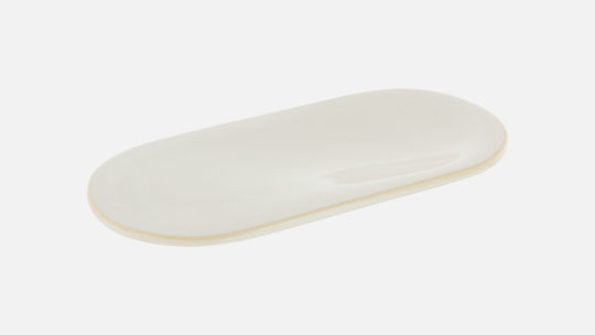 Playground Playground Servierplatte Oval aus Beigem Porzellan 22x10cm