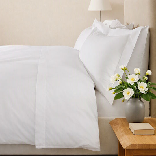 Fitted Sheet Phaedra 100% Cotton 144tc White 195x200+40cm