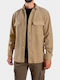 Langärmeliges Flanell Overshirt in Normale Passform Grau