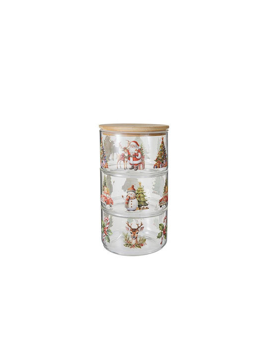 Zaros Zaros Weihnachtliches Glascontainer Transparent 21x11x11cm 550ml