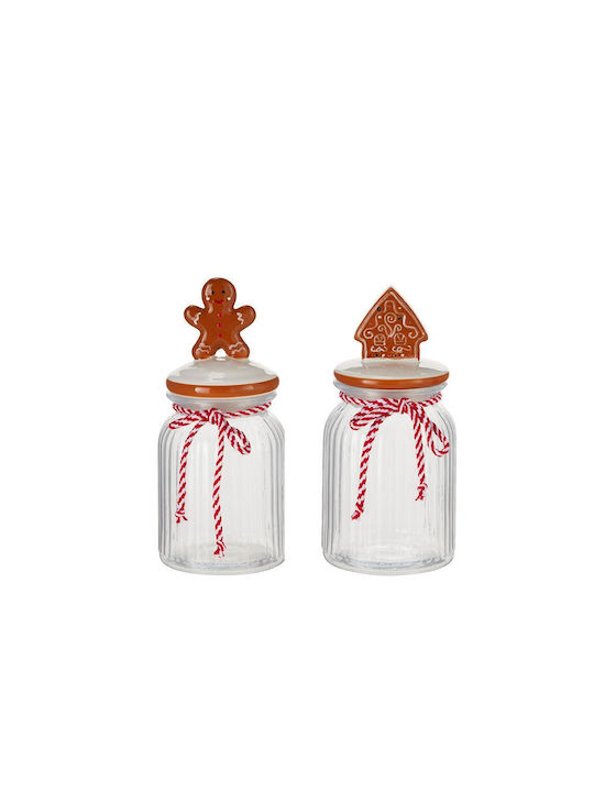 Zaros Weihnachtliches Glasvase Transparent 22x11x11cm 950ml