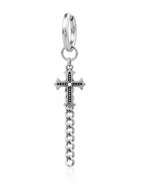 Ανδρικό Σκουλαρίκι Cross Chain – Κρίκος Σταυρό & Αλυσίδα Ss95
