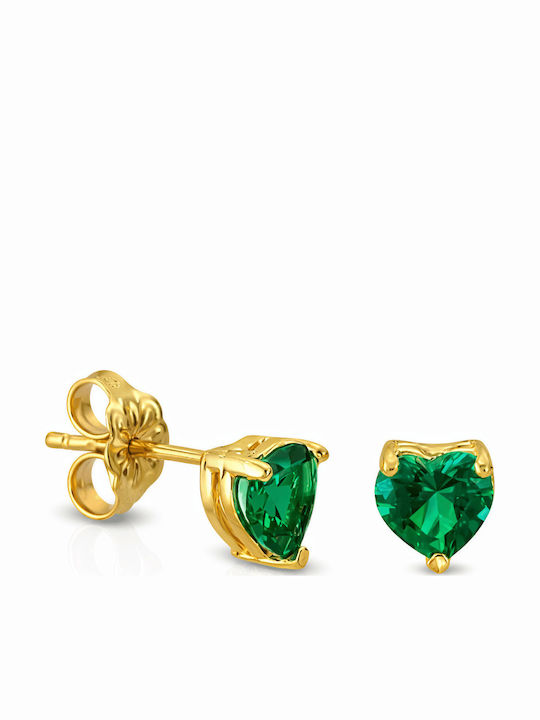Χρυσά Σκουλαρίκια 14κ Καρδιά Πράσινο Ζιργκόν – Κομψό Σχέδιο 902k10 Χρυσά Σκουλαρίκια 14κ Καρδιά Πράσινο Ζιργκόν – Κομψό Σχέδιο 902k10