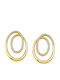 Silver Gold Plated Earrings Design Zircon Pl04053981