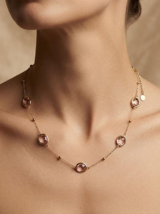 Prime Steel Prime Steel Halskette aus Vergoldetem Stahl Rosa