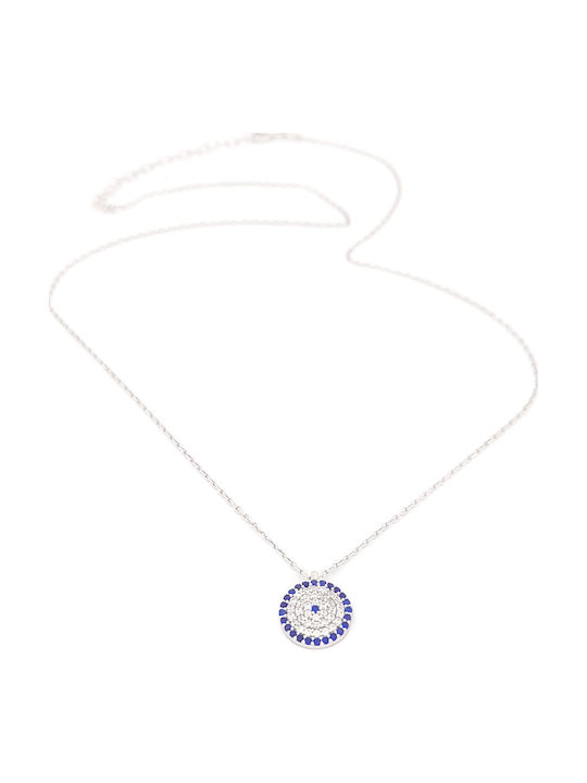 Kirkikosmima Halskette aus Silber mit Zirkon Blau