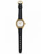 Womens Battery Watch With Leather Strap Gold White Black