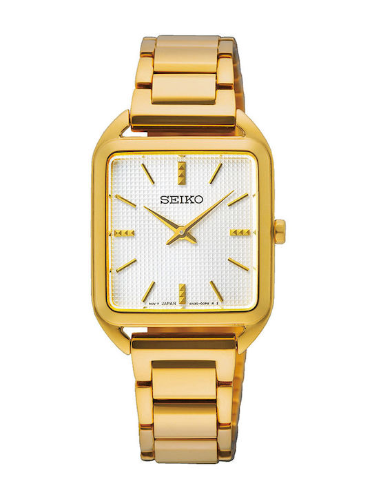 Seiko Women's Battery Watch with Steel Bracelet Gold