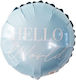 Unique Folien Luftballon Mini 9 Hello Hellblau Light Blue 23cm