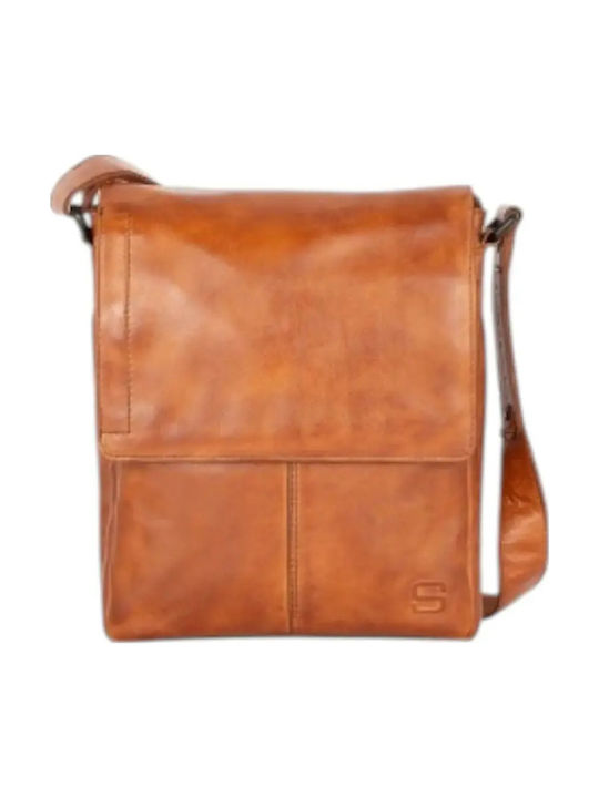 Leather Men's Shoulder / Crossbody Bag Tabac Brown