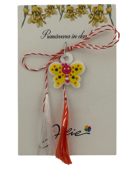 Martisor Pentru Copii Jolie Material Cauciucat Ambalaj Carton Model Fluture Multicolor