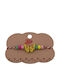 Multicolored Martisor Bracelet Children Jolie Made Wood Textile Butterfly Design