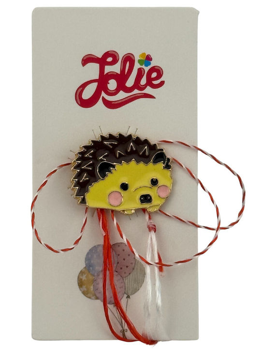 Martisor Pentru Copii Jolie Material Metalic Ambalaj Din Carton Design Brosa Dimensiune Aproximativ 2x2 Cm Model Arici Multicolor