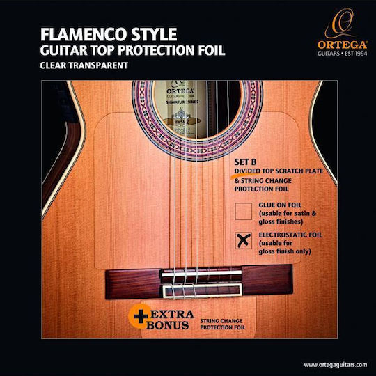 Ortega Oerp-flam1 Full Top Protection Foil Transparent Protective Film Classical & Acoustic Guitar