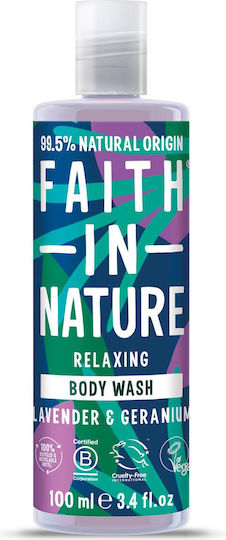 Faith in Nature Geranium Entspannendes Schaumbad mit Lavendel Duft 100ml
