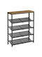 Metal Open Shoe Rack Brown W75 x D30 x H93 cm