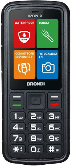 Iron X Dual SIM Mobile Phone with Buttons Black