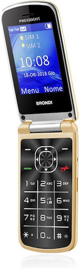 Brondi President Dual SIM Handy mit Tasten Gold