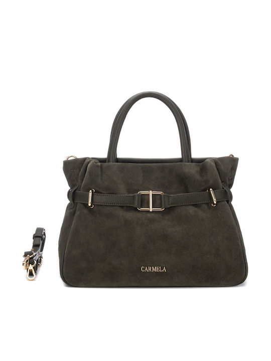 Damentasche Schulter Handtasche Crossbody Wildleder Khaki
