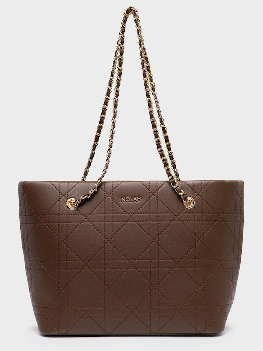 Nolah Persefoni Damen-Schultertasche Brown