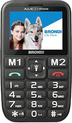 Brondi Amico Stiloso Dual SIM Κινητό με Κουμπιά Μαύρο