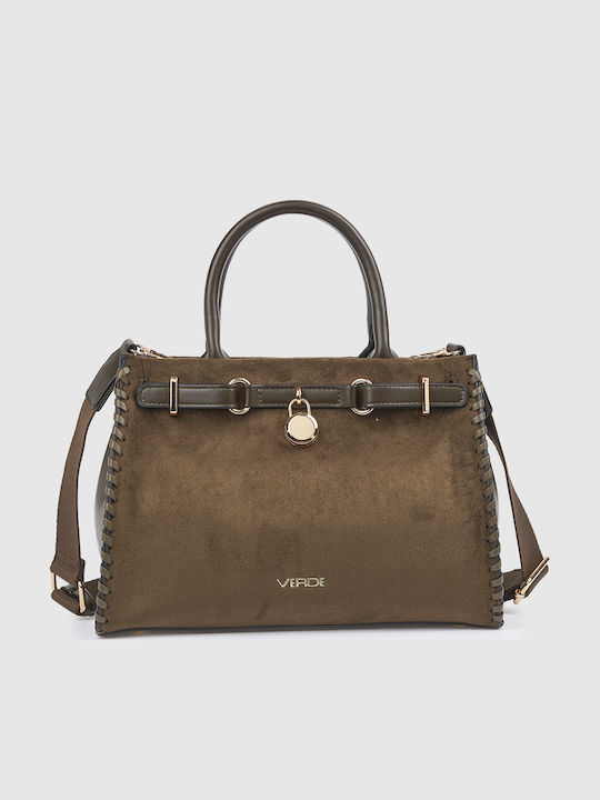 Gestrickte Damenhandtasche Handtasche Schulter Crossbody Khaki