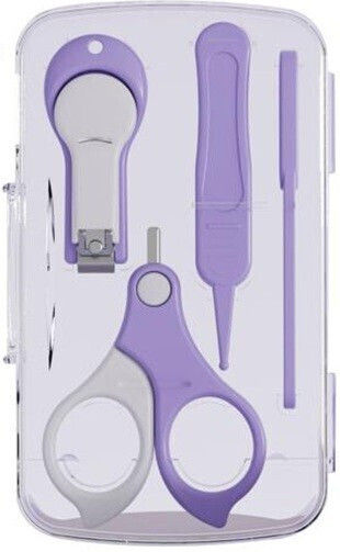 Momini Baby Badezubehör Nagelpflege-Set für Babys Lila 4 Stück