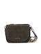 Damen-Crossbodytasche aus Leder in Olivgrün