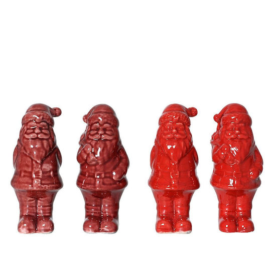 Moș Crăciun Decorativ Roșu Din Ceramică 35x15x14 cm