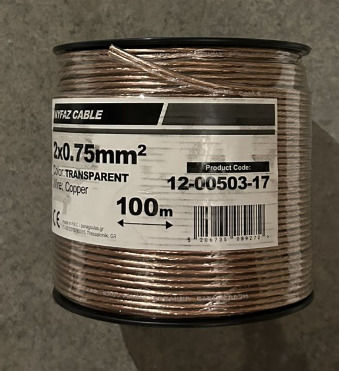Καλωδιο Χαλκου Nyfaz 2x0.75 Διαφανο 12-00503-17