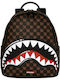 Sprayground School Backpack Junior High-High School Backpack Sharks In Paris WTF Bubble Brown Check Savage