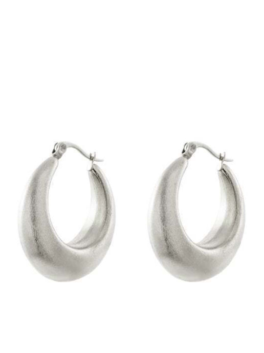 Earrings Links Steel Hoops Matte 03x03-00159