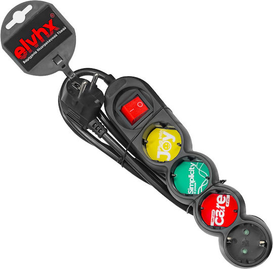 Power Strip 4 Sockets with Switch and 1.4m Cable