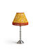 Table Lamp for E27 Fitting with Yellow Shade and Silver Base