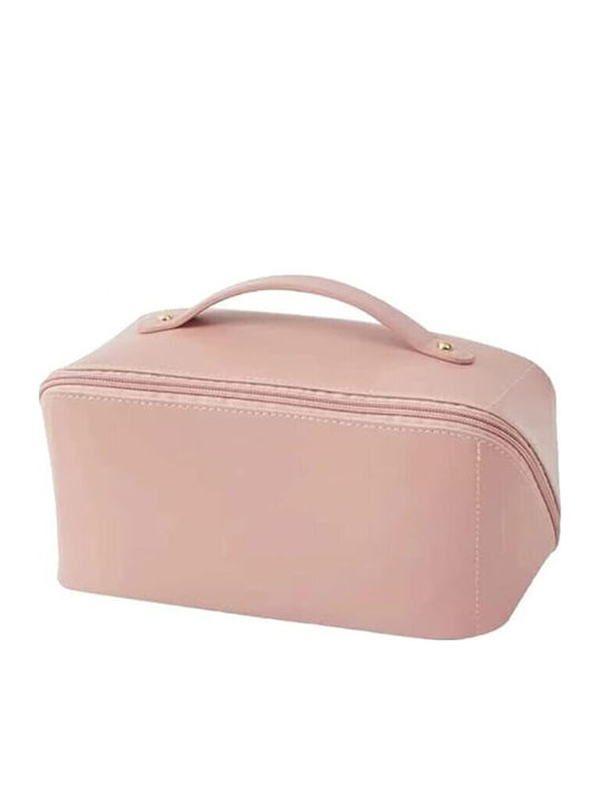 Geantă De Călătorie Flippy Pentru Cosmetice Portabilă Impermeabilă Din Piele Eco Cu Compartimente Multiple Și Fermoar 23 X 11.5 X 10.5 Cm Roz