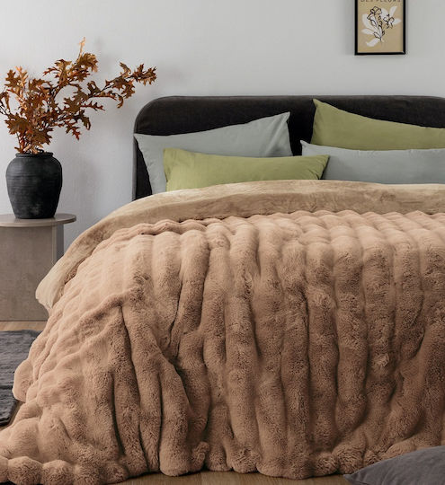 Palamaiki Feathery Sherpa Comforter Double 220x240cm Comfo Brown 900 GSM