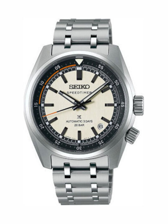 Seiko Speedtimer Men's Watch Chronograph Automatic with Silver Stainless Steel Bracelet