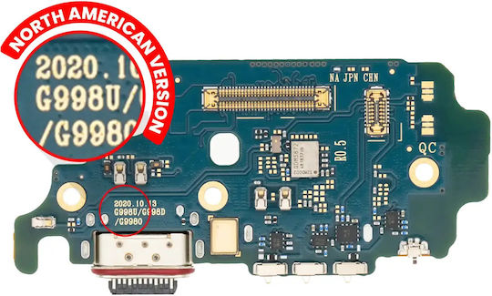 Charging Port Board Sim Card Reader Samsung Galaxy S21 Ultra 5g G998u Us Version Premium