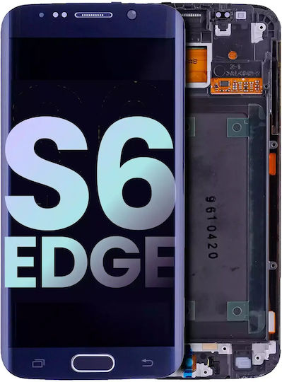 Oled Assembly Frame Samsung Galaxy S6 Edge Cdma Verizon Sprint Service Pack Black Sapphire