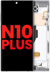 OLED дисплей с рамка Samsung Galaxy Note 10 Plus 5G Aftermarket Plus Aura бял
