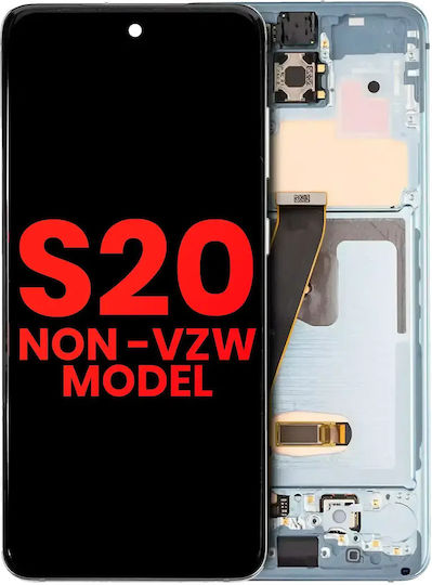 OLED Асембли Рамка Samsung Galaxy S20 5g Non-verizon 5g Uw Рамка Aftermarket Plus Облачно Син