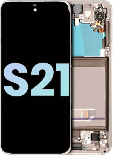 Oled Montage Rahmen Samsung Galaxy S21 5G Service Pack Phantom Weiß