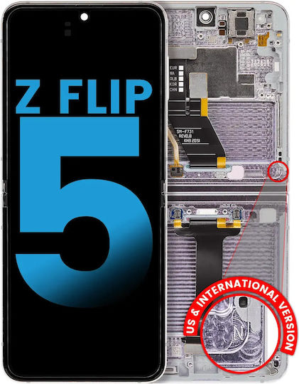 Ansamblu intern OLED cu ramă Samsung Galaxy Z Flip 5 5G US și internațional aftermarket lavandă