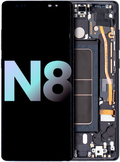 Oled Assembly cu ramă Samsung Galaxy Note 8 Service Pack Negru Midnight