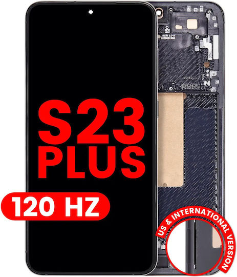 Oled Assembly Frame Samsung Galaxy S23 Plus Us & International Aftermarket Plus 120hz Phantom Black