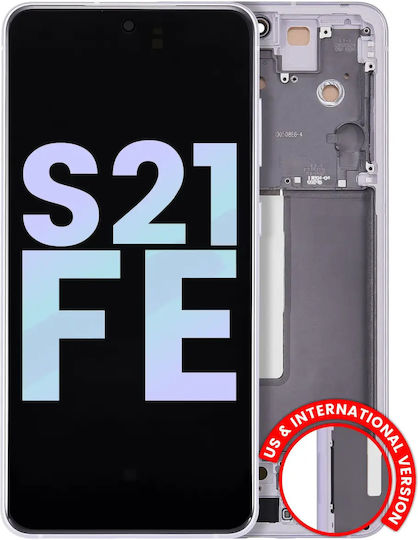 Oled Asamblare Cu Ramă Samsung Galaxy S21 Fe 5g Versiunea US și Internațională Service Pack Lavandă
