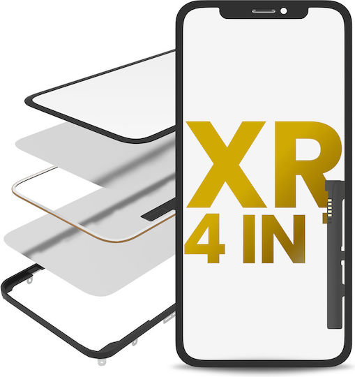 Glass Digitizer Flex No Oca și Ramă Preinstalată Iphone Xr Calitate Premium 4 În 1 2 Pachet